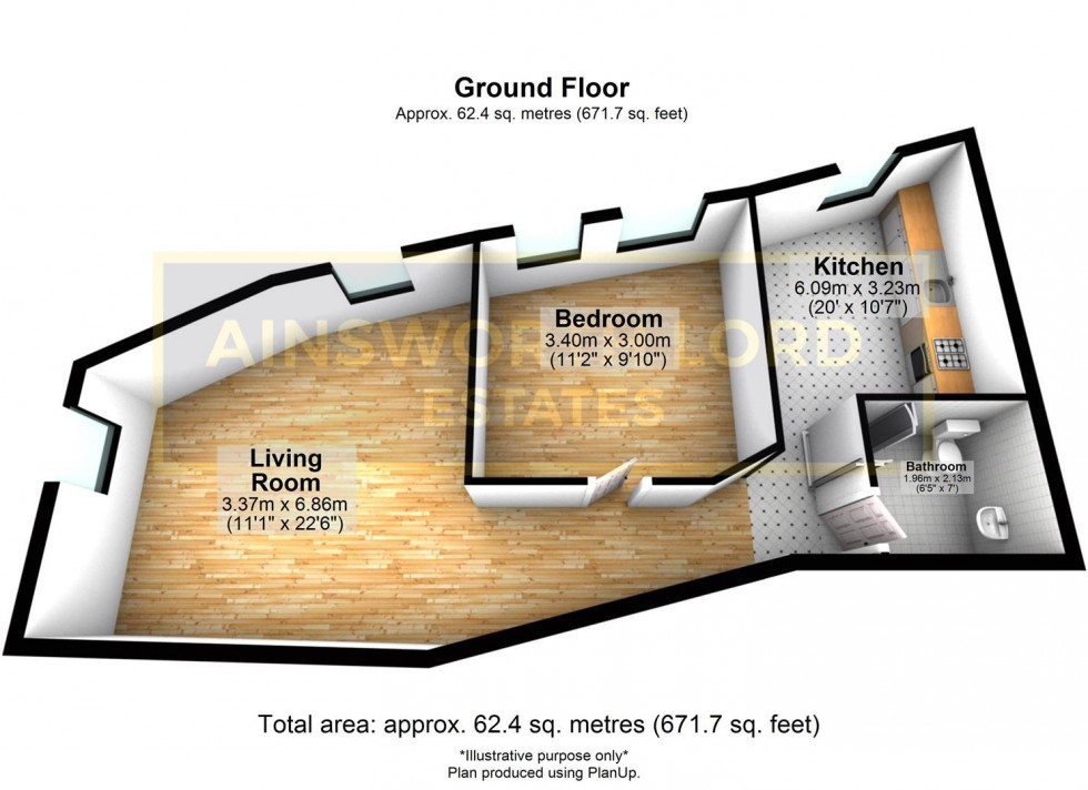 Floorplan for First Floor Flat, Quaker Lane, Chapels, Darwen