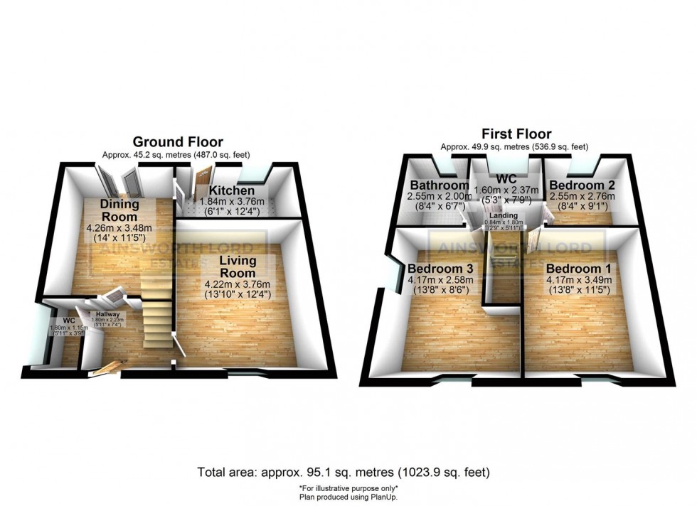 Floorplan for Ribble Avenue, off Birchall, Darwen BB3