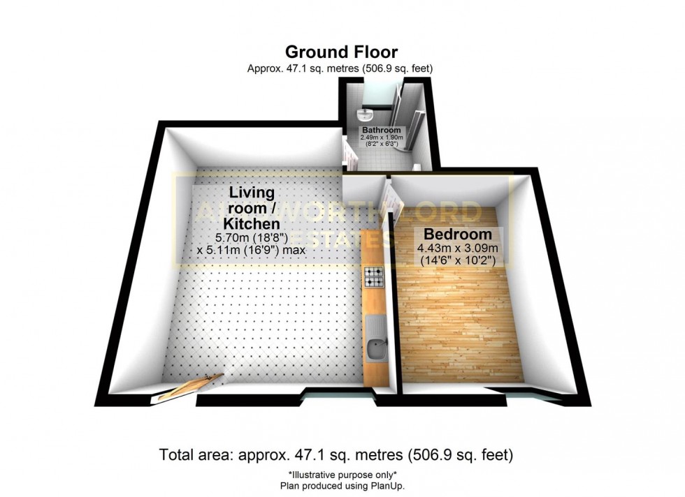 Floorplan for Ground Flr Flat, Quaker Lane, Chapels, Darwen